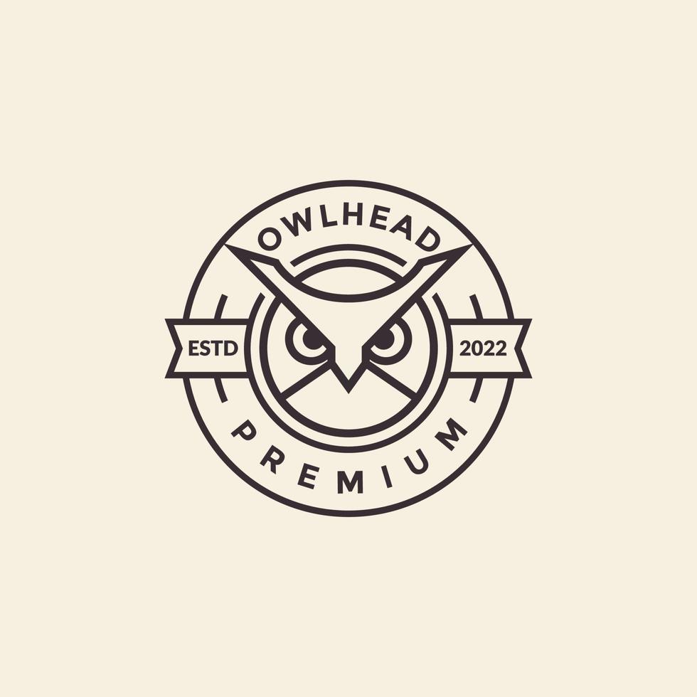 cabeça geométrica coruja simples distintivo design de logotipo vetor gráfico símbolo ícone ilustração ideia criativa