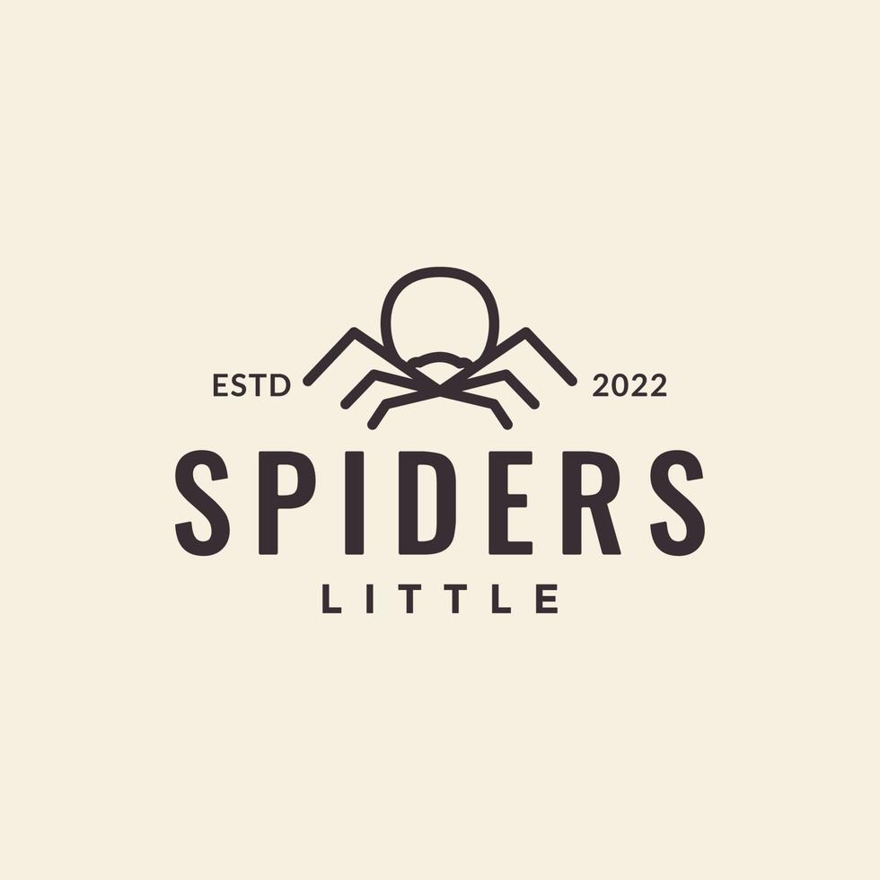 pequena aranha tarântula linha design de logotipo vetor gráfico símbolo ícone ilustração ideia criativa