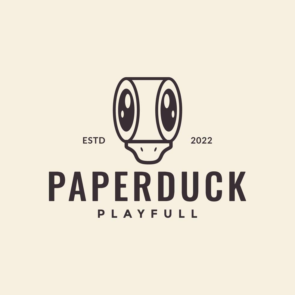 cabeça de pato com design de logotipo de linha de papel vetor gráfico símbolo ícone ilustração ideia criativa