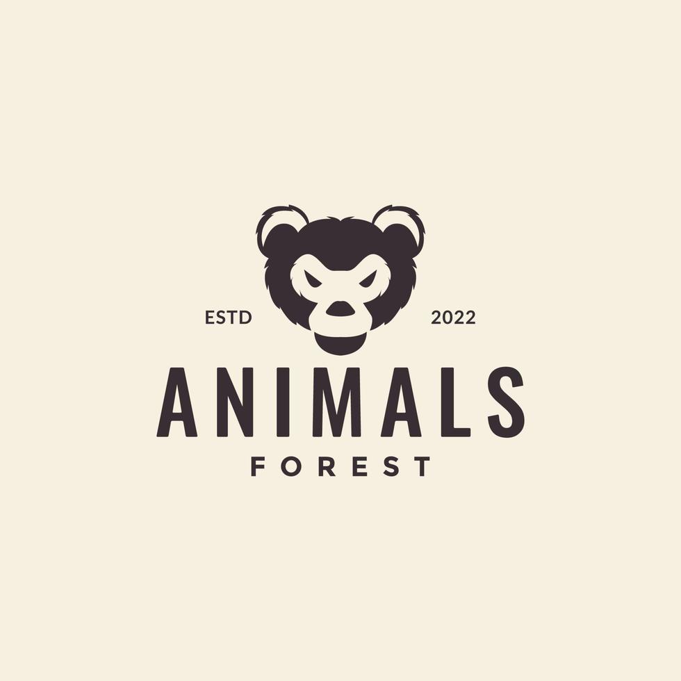 cabeça de animal noturno coala logotipo design gráfico vetorial símbolo ícone ilustração ideia criativa vetor