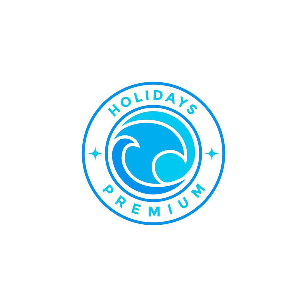 colorido onda azul água círculo distintivo design de logotipo vetor gráfico símbolo ícone ilustração ideia criativa