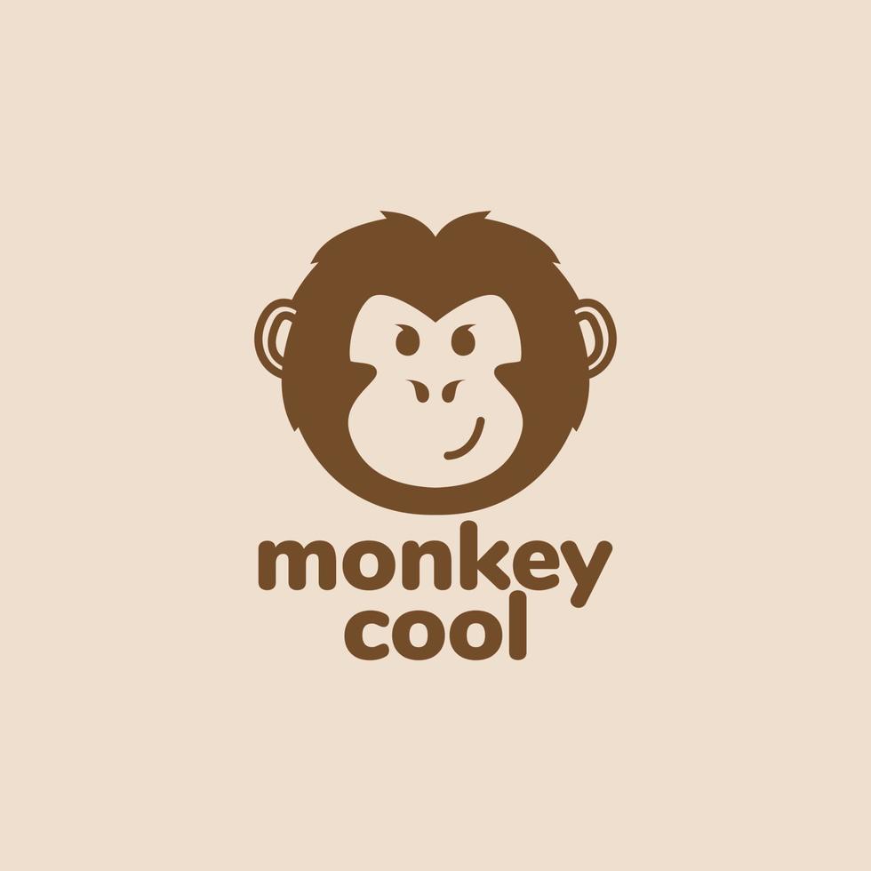 desenho de macaco de cabeça mínima bonito design de logotipo legal símbolo gráfico de vetor ilustração de ícone ideia criativa