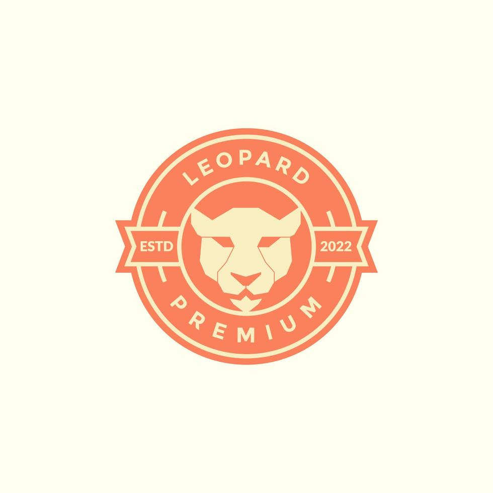 cabeça leopardo design de logotipo de distintivo colorido simples vetor gráfico símbolo ícone ilustração ideia criativa