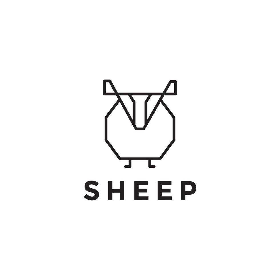 linha forma mínima design de logotipo de ovelha moderna vetor gráfico símbolo ícone ilustração ideia criativa