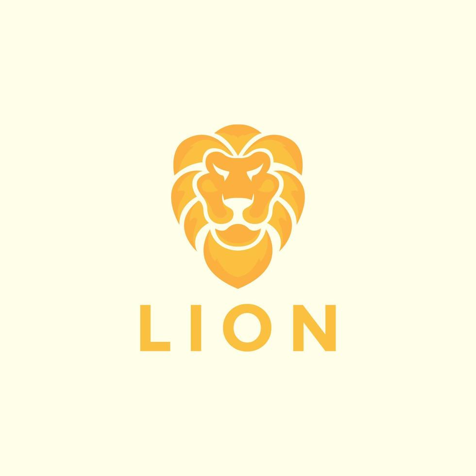 cabeça laranja gradiente leão forte design de logotipo vetor gráfico símbolo ícone ilustração ideia criativa