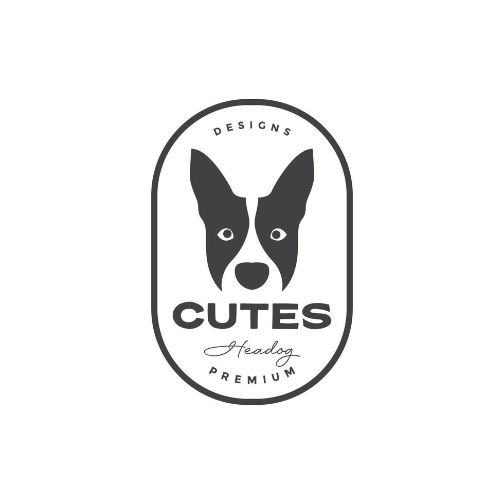 cara crachá cão design de logotipo vintage mínimo vetor gráfico símbolo ícone ilustração ideia criativa