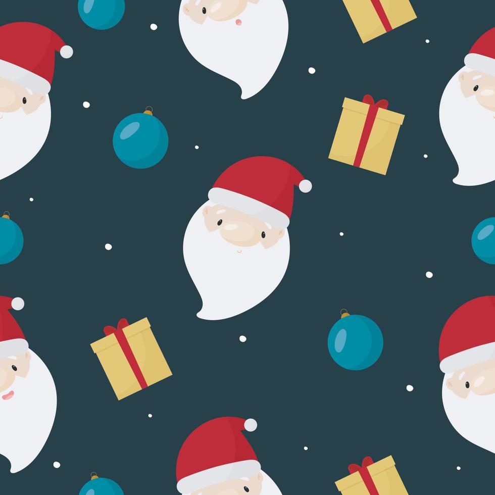 padrão de natal ou feliz ano novo com papai noel. ilustração vetorial. para cartazes, banners, impressão na embalagem, impressão em roupas, tecido, papel de parede. vetor