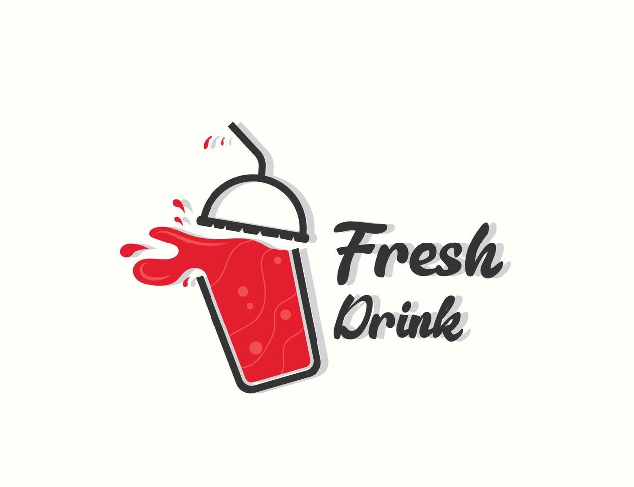 design de logotipo de refrigerante de copo de bebida vetor