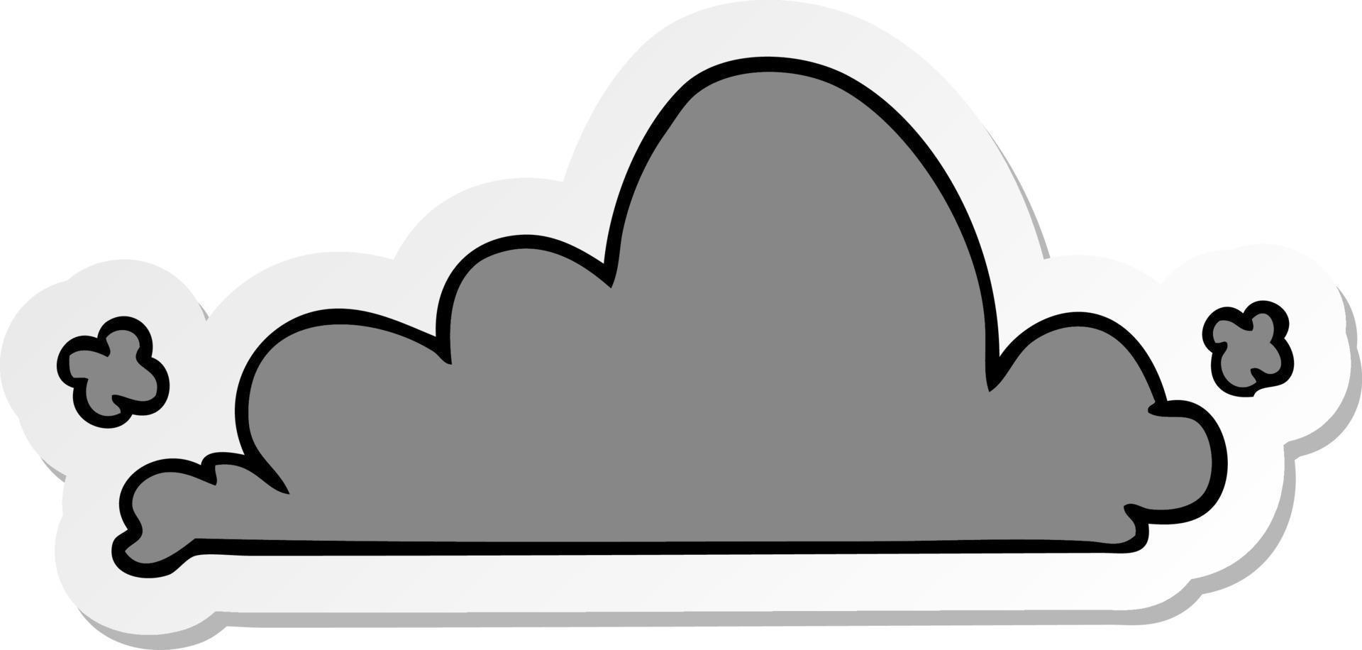 doodle de desenho de adesivo de uma nuvem branca vetor