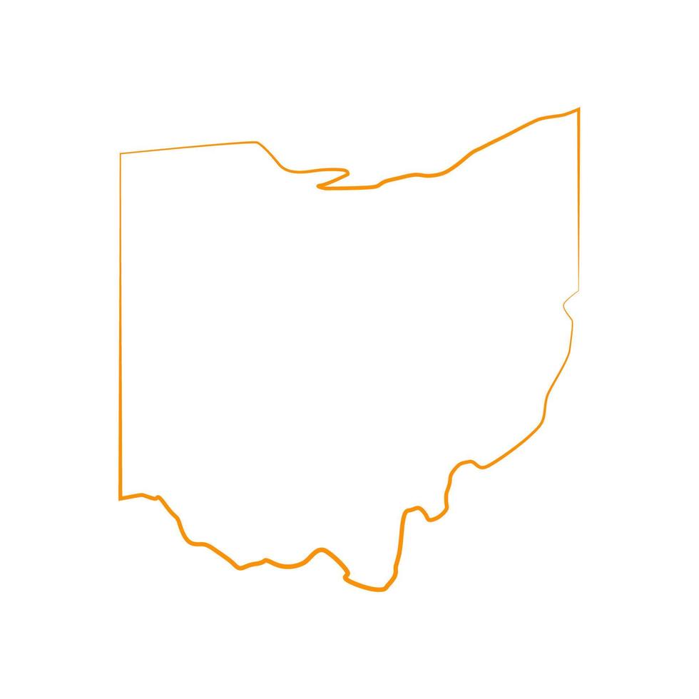 mapa de ohio ilustrado vetor