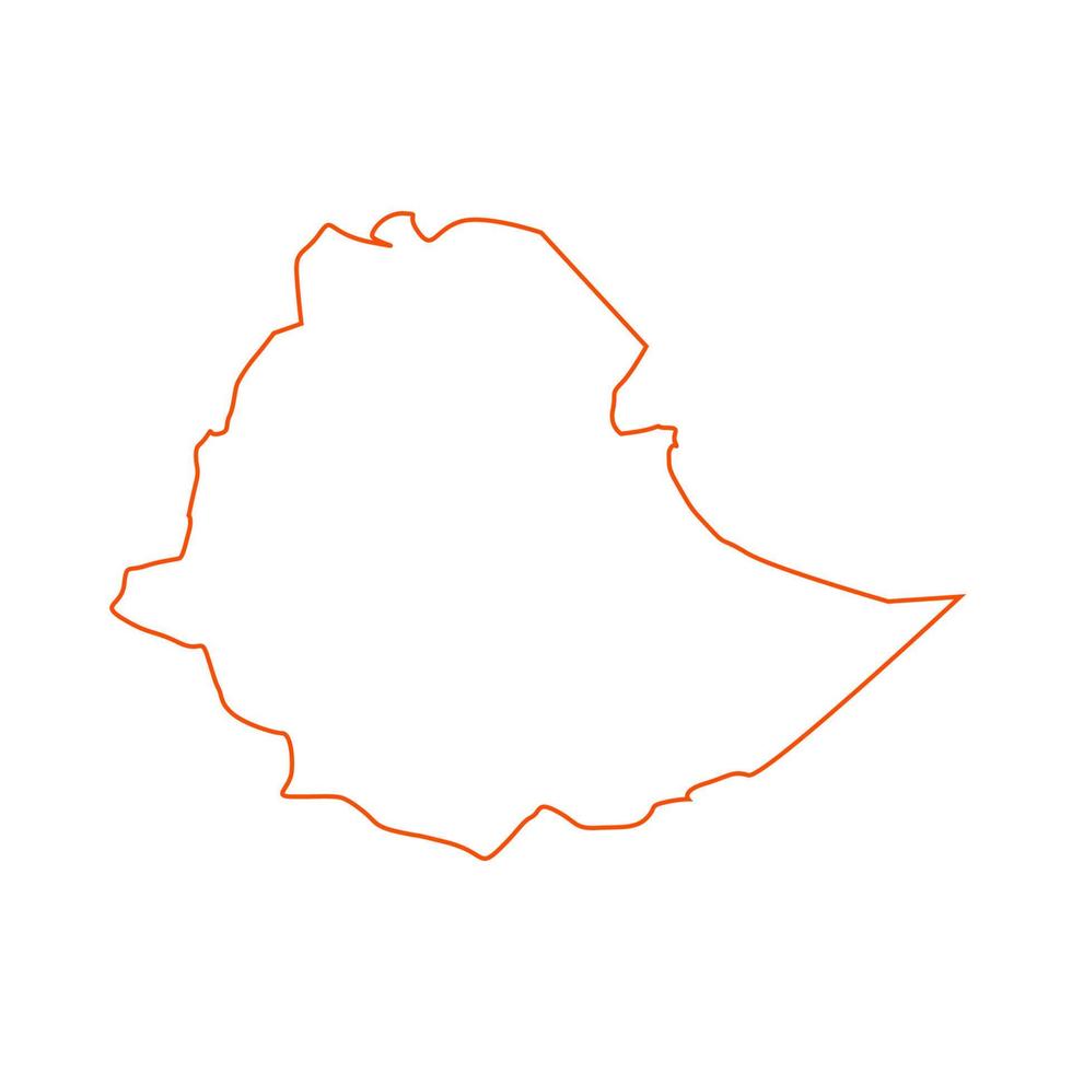 mapa da etiópia em fundo branco vetor