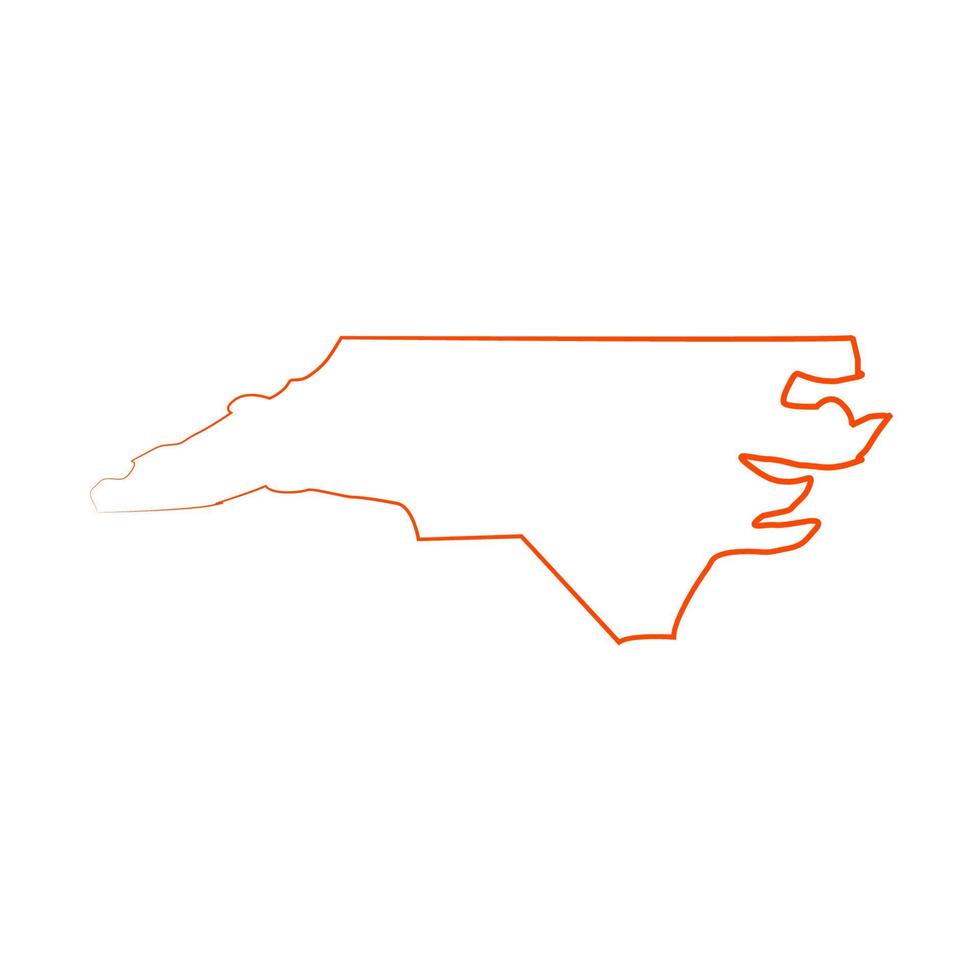 mapa da carolina do norte ilustrado vetor