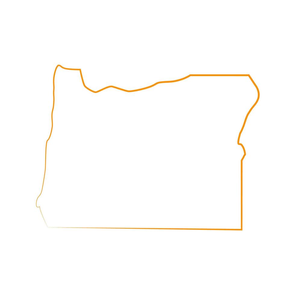 mapa de oregon em fundo branco vetor