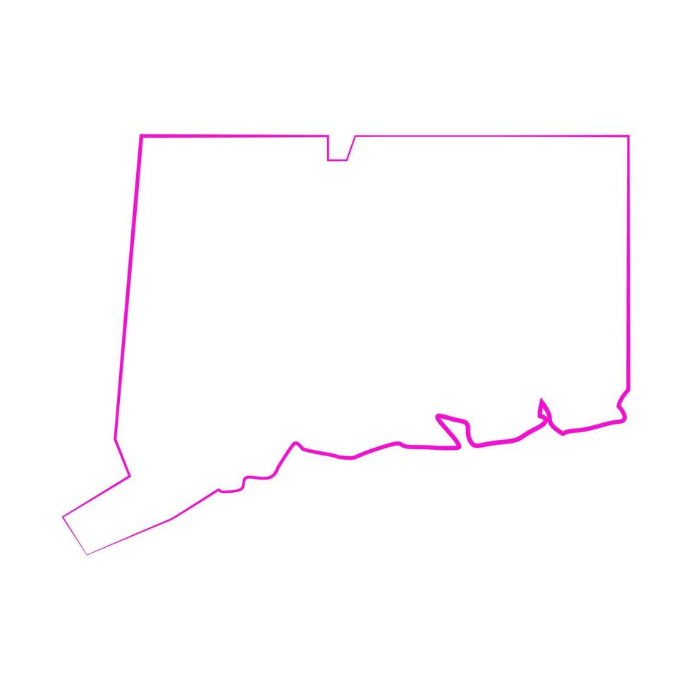 mapa de Connecticut em fundo branco vetor