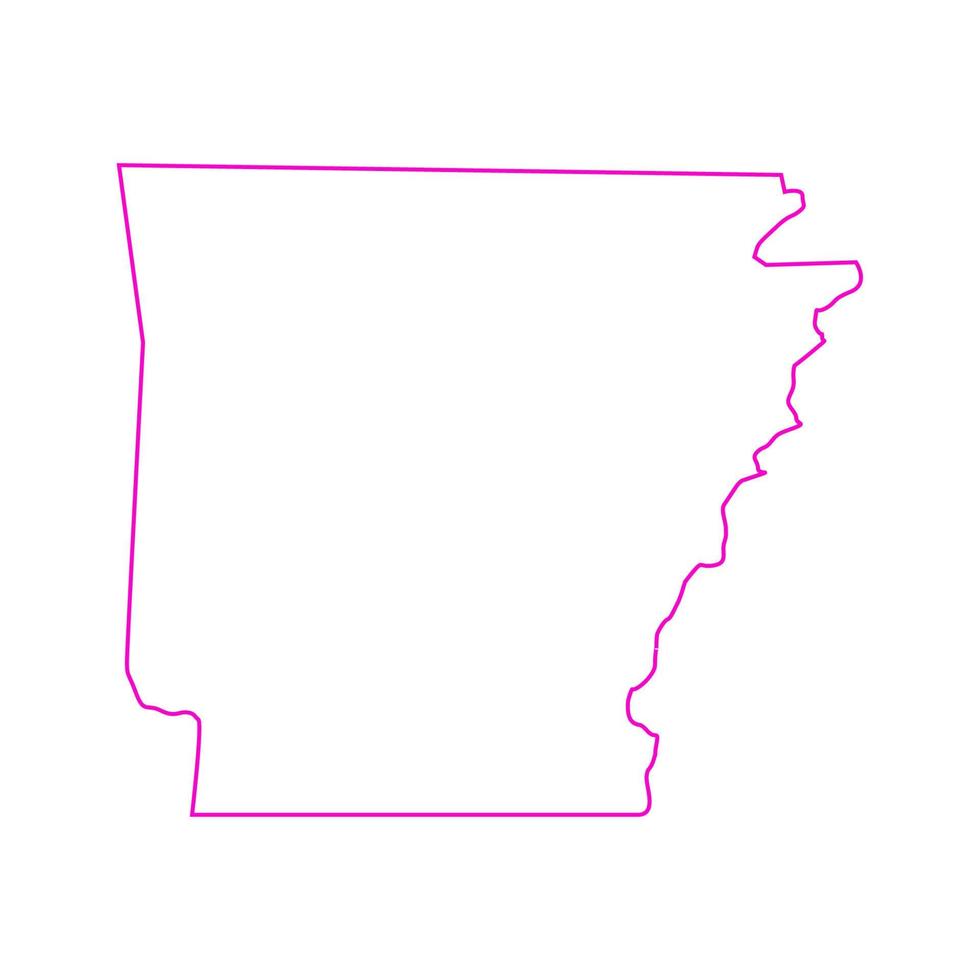 mapa de Arkansas em fundo branco vetor