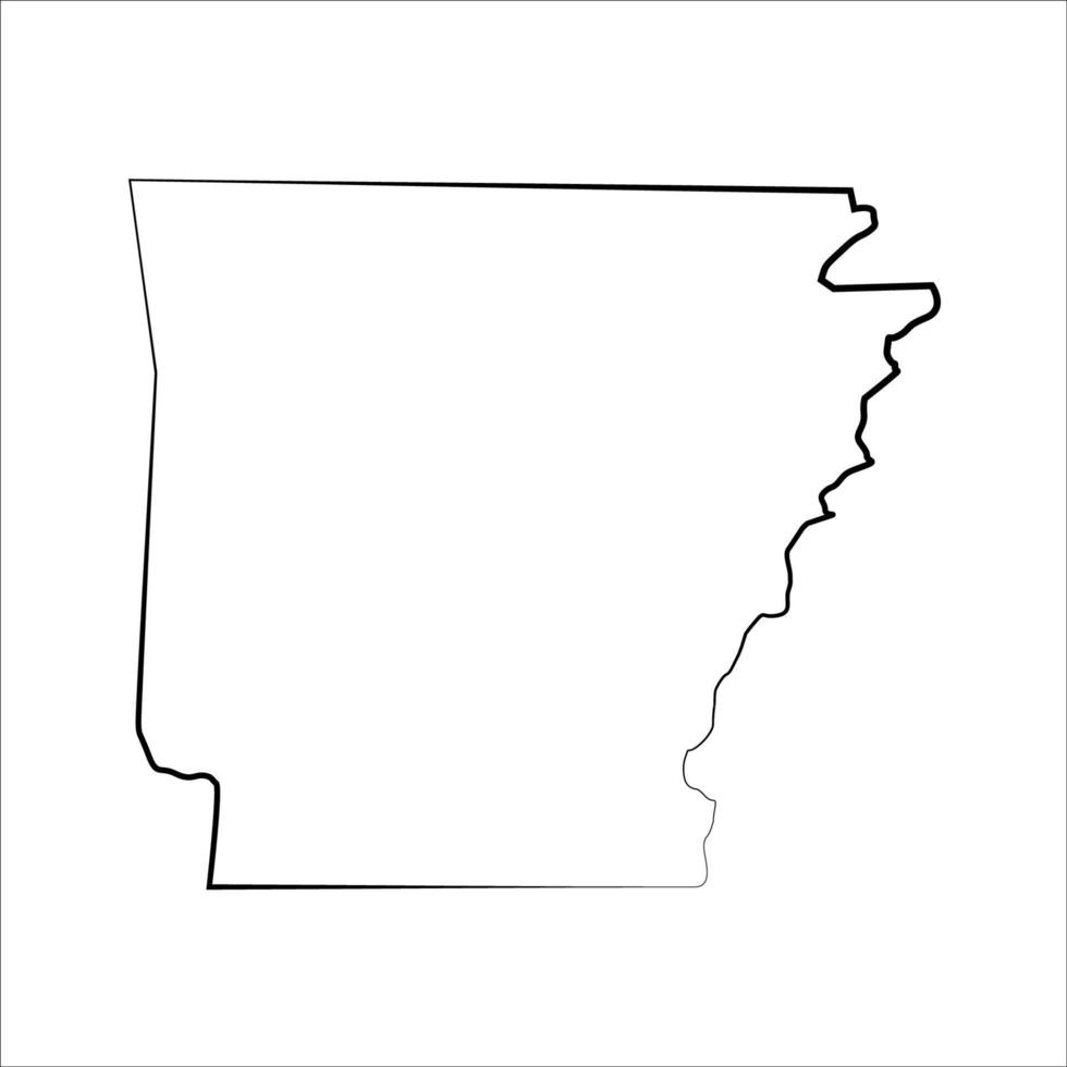mapa de Arkansas em fundo branco vetor