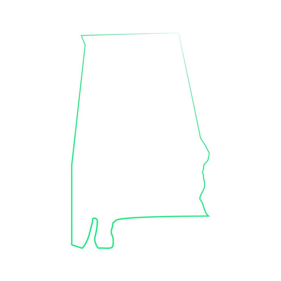 mapa de alabama em fundo branco vetor