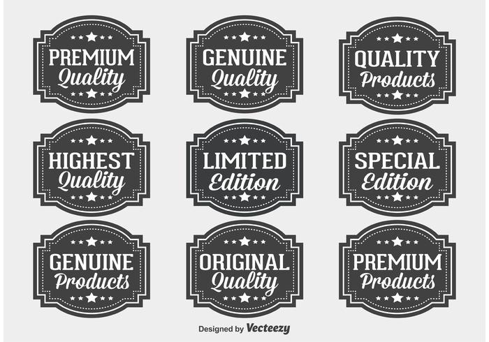 Conjunto de etiquetas de qualidade premium vetor