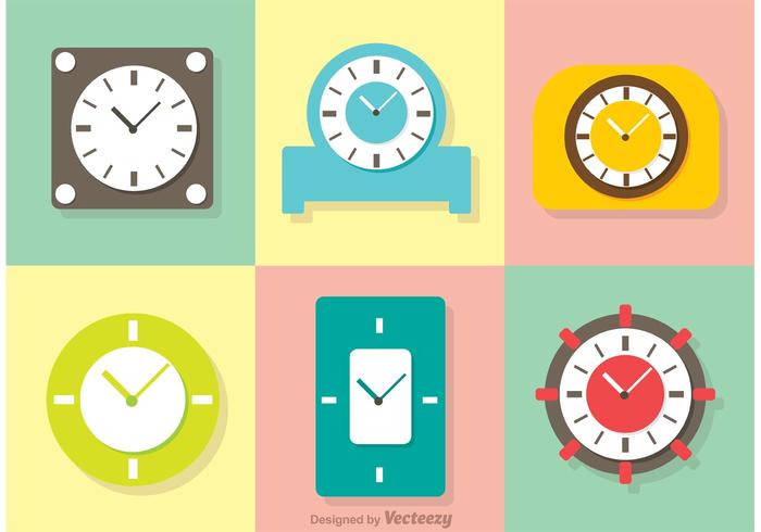 Pastel Pastel Clock Pack vetor