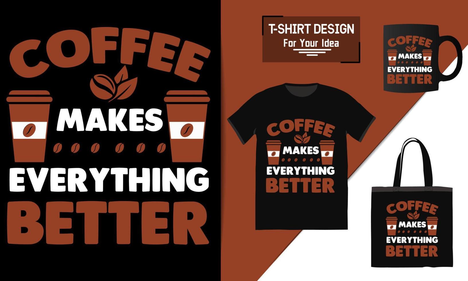 design de camiseta de café vetor de café camiseta de amante de café café