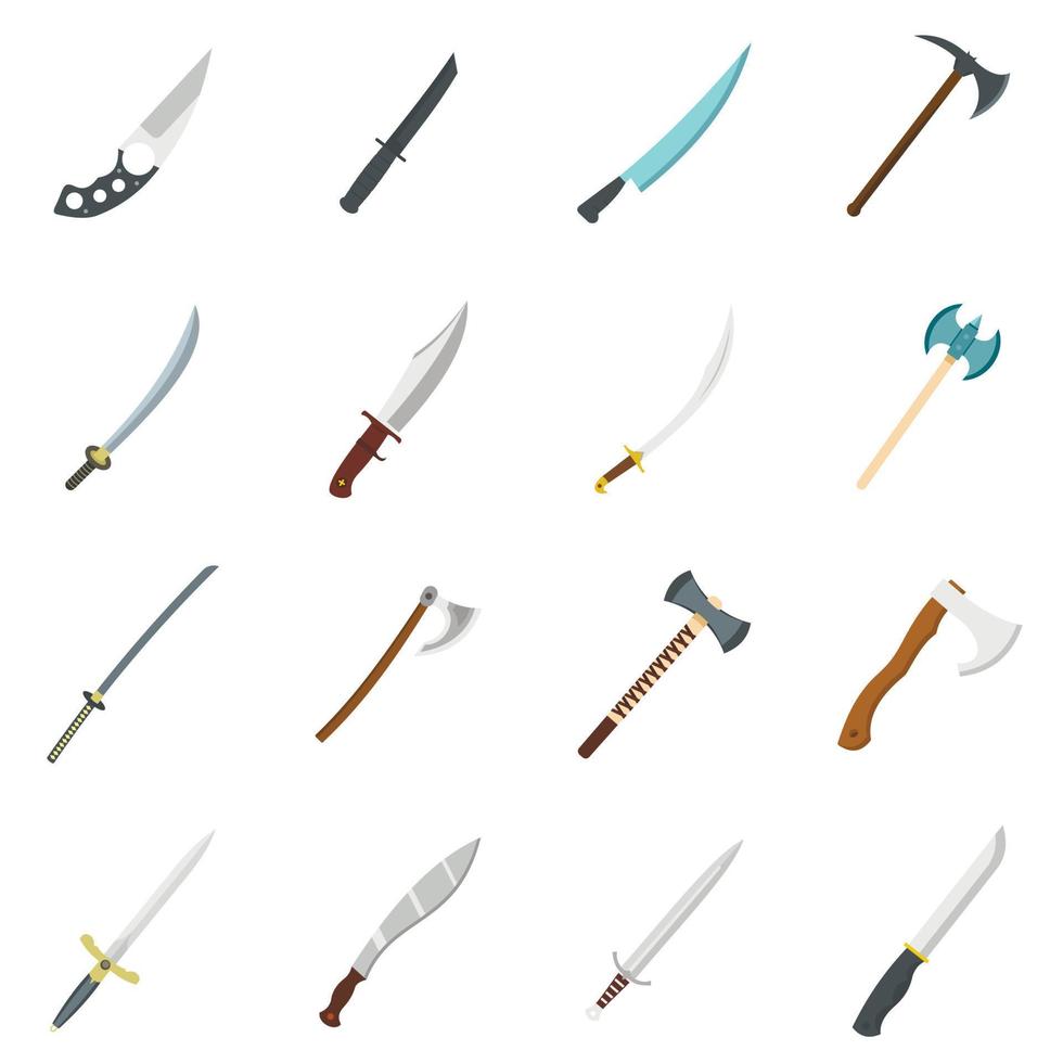 ícones de símbolos de braços de aço definidos em estilo simples vetor