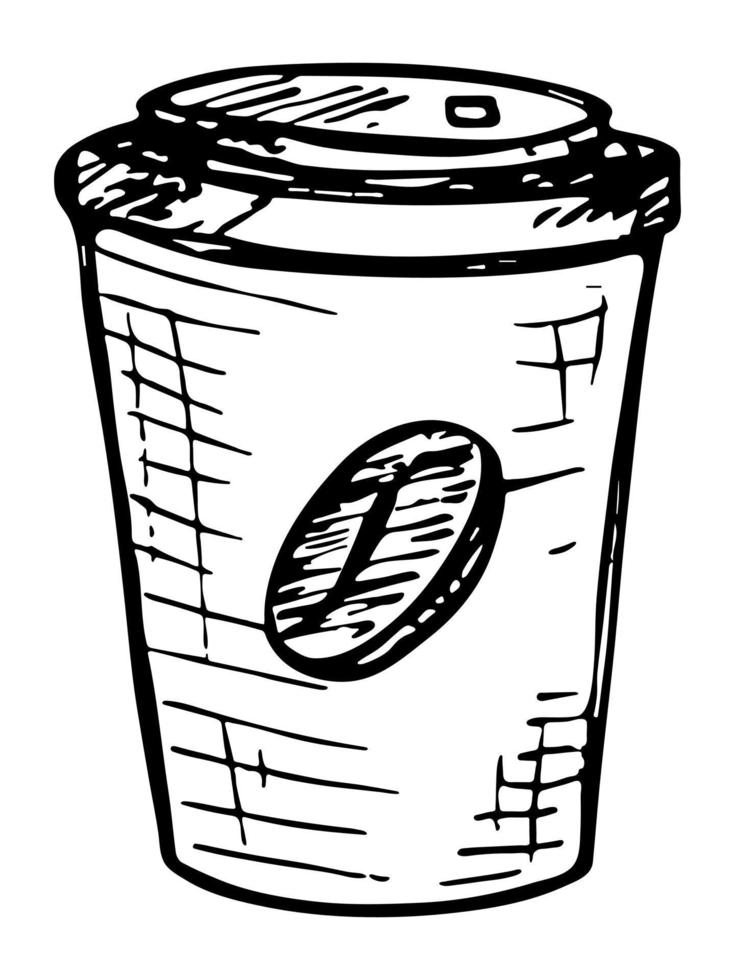 bonitinha ilustração de xícara de café. clipart de copo simples. doodle em casa aconchegante vetor