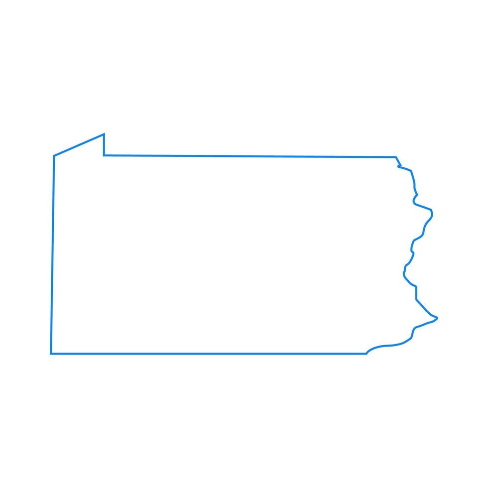 mapa da Pensilvânia em fundo branco vetor