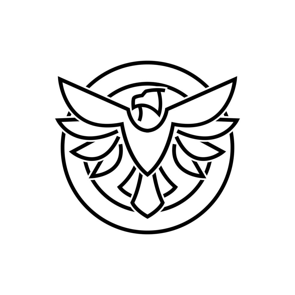 logotipo monoline pássaro vetor