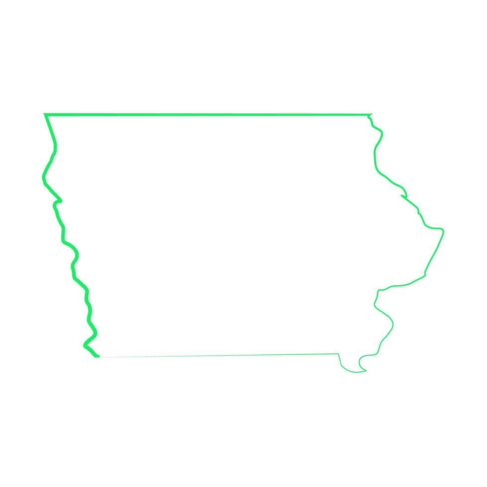 mapa de iowa em fundo branco vetor