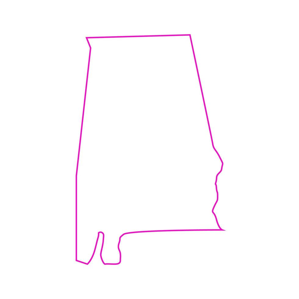 mapa de alabama em fundo branco vetor