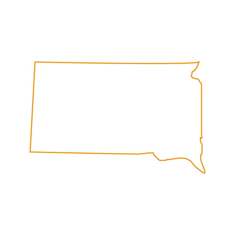 mapa de dakota do sul ilustrado vetor