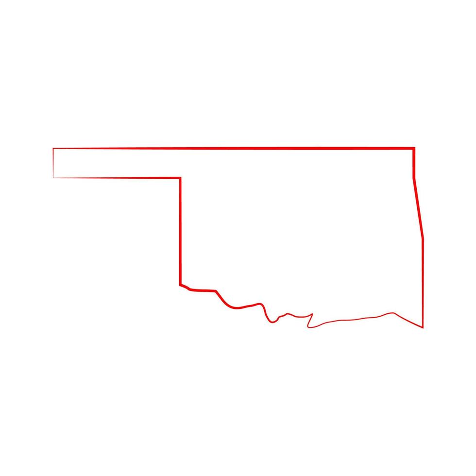 mapa de oklahoma ilustrado vetor