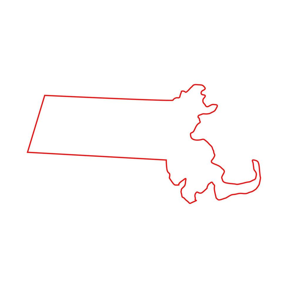 mapa de massachusetts em fundo branco vetor