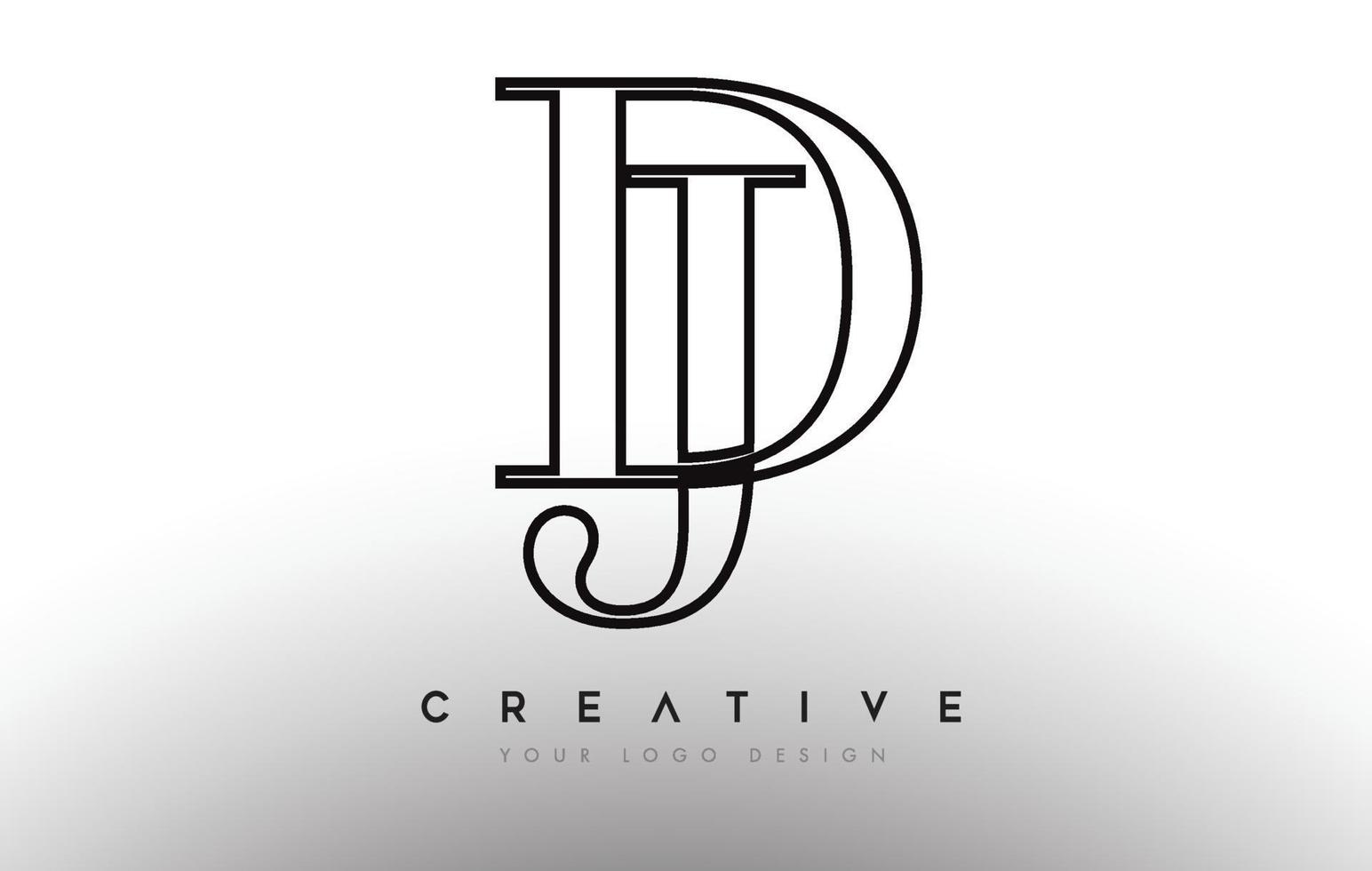 dj dj letter design logo logotipo ícone conceito com fonte serif e estilo clássico elegante look vector