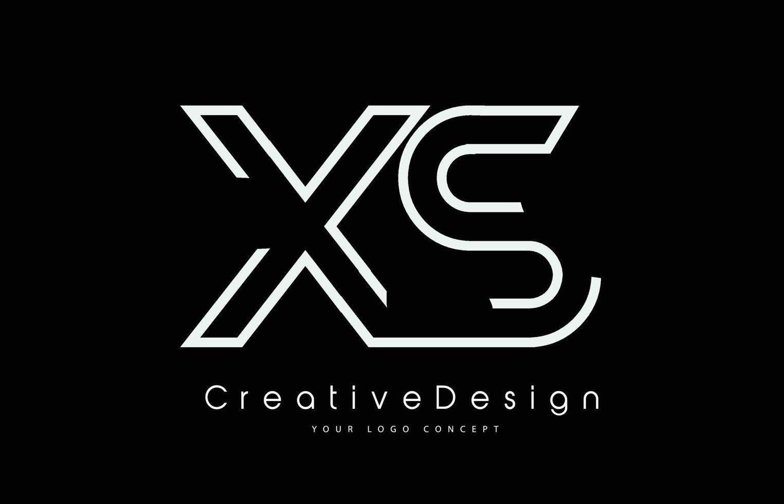 design de logotipo de letra xs xs nas cores brancas. vetor