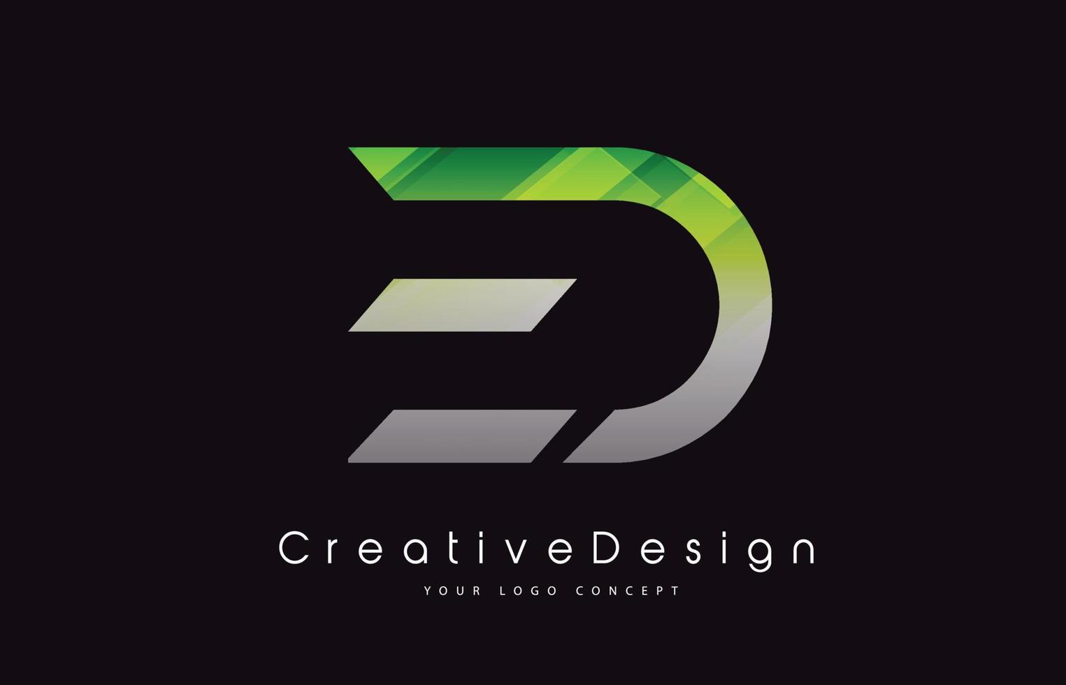 design de logotipo de carta ed. logotipo de vetor de letras modernas de ícone criativo de textura verde.