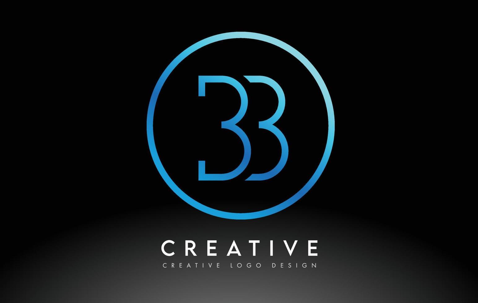 design de logotipo de letras bb azul neon slim. conceito criativo de carta limpa simples. vetor