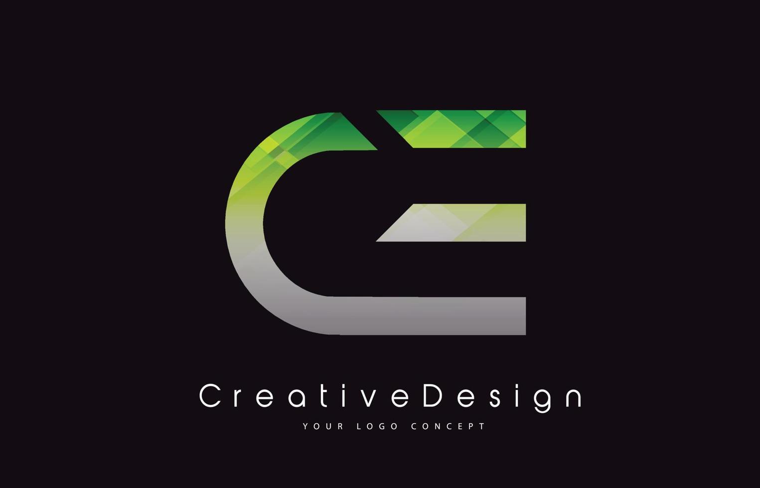 design de logotipo de carta ce. logotipo de vetor de letras modernas de ícone criativo de textura verde.