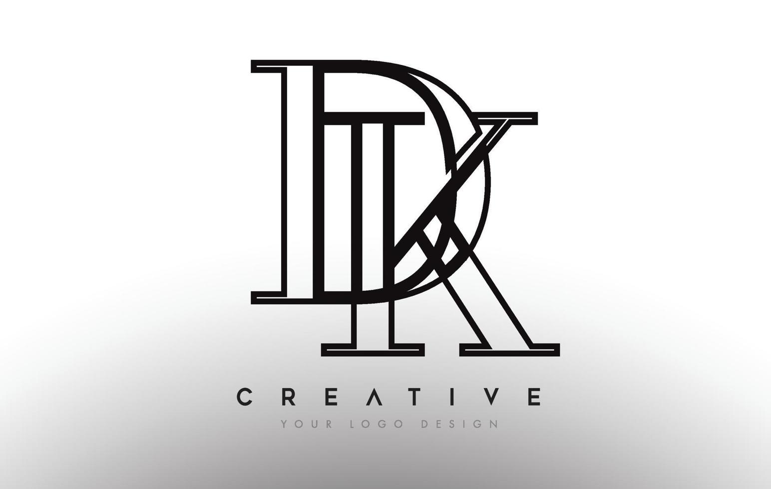 dk dk letter design logo logotipo ícone conceito com fonte serif e estilo clássico elegante look vector