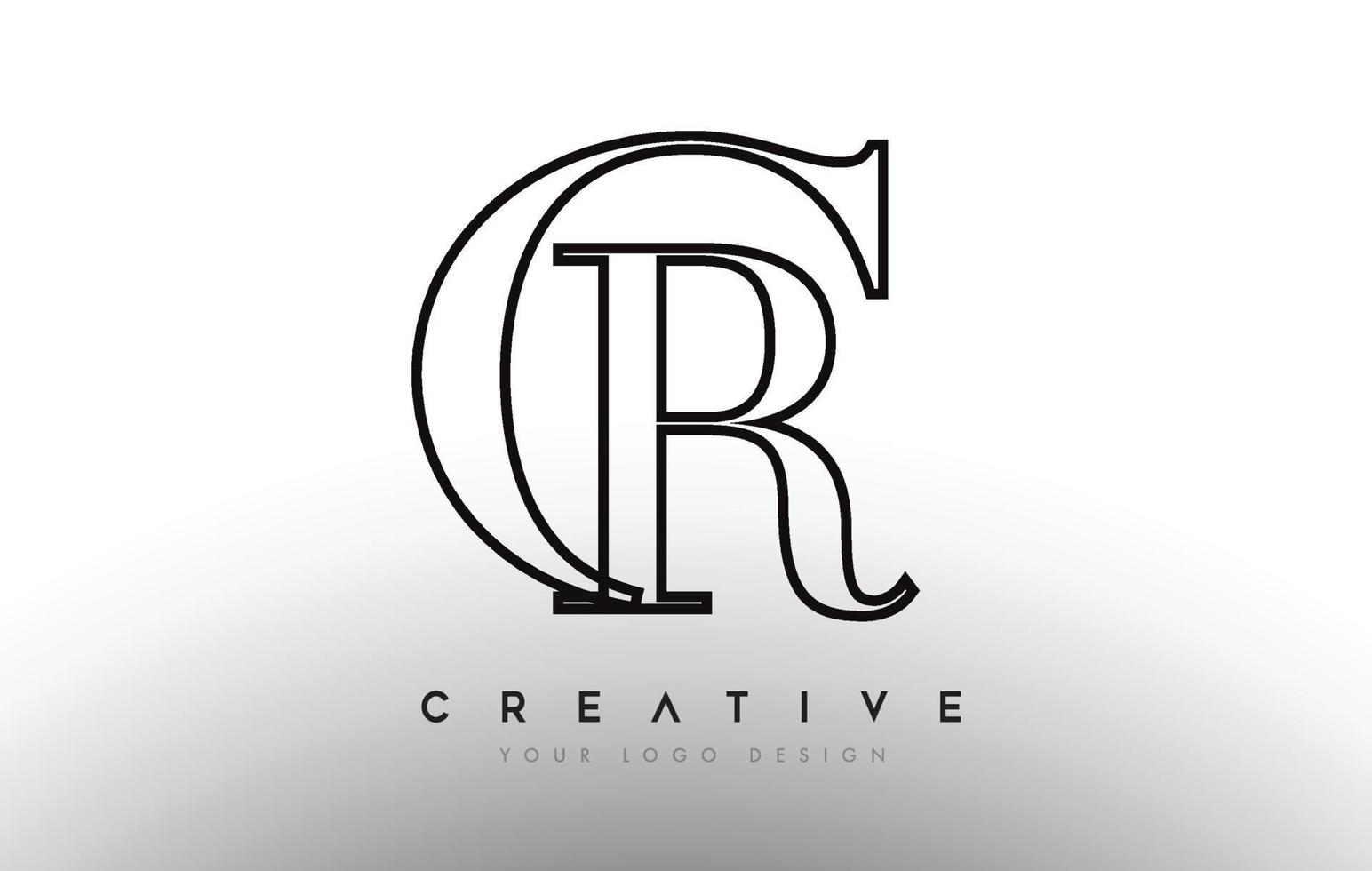 cr cr letter design logo logotipo ícone conceito com fonte serif e estilo clássico elegante look vector