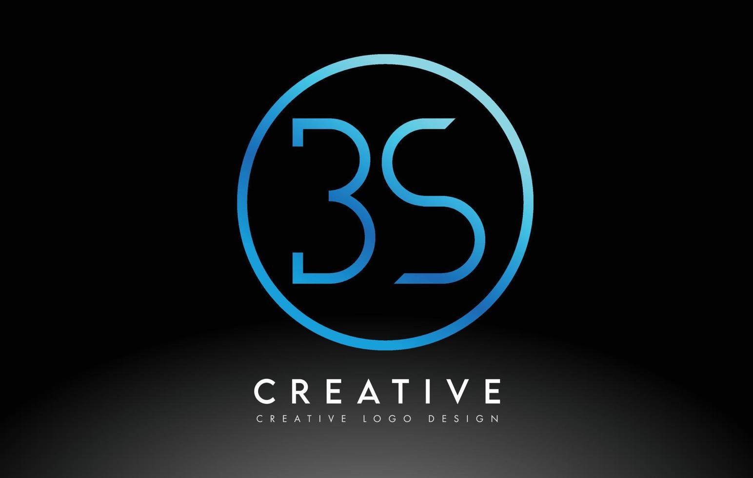 design de logotipo de letras bs azul neon slim. conceito criativo de carta limpa simples. vetor