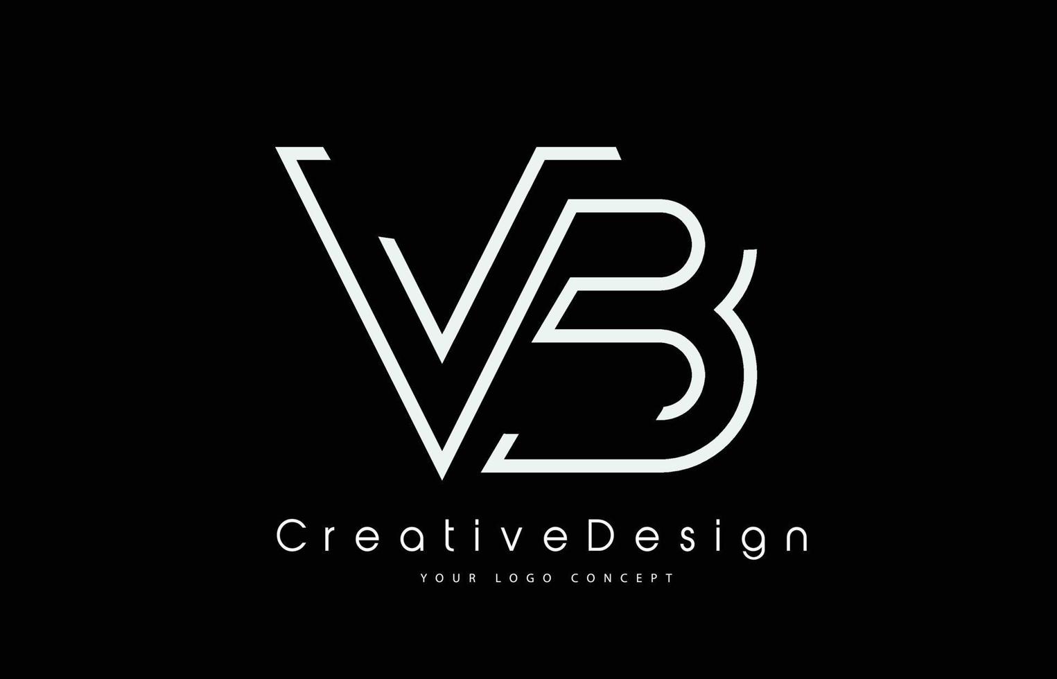 vb vb design de logotipo de carta nas cores brancas. vetor