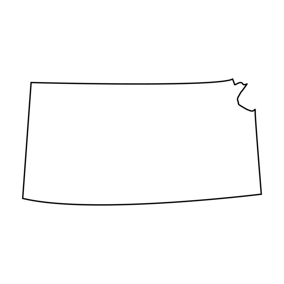 mapa de kansas em fundo branco vetor