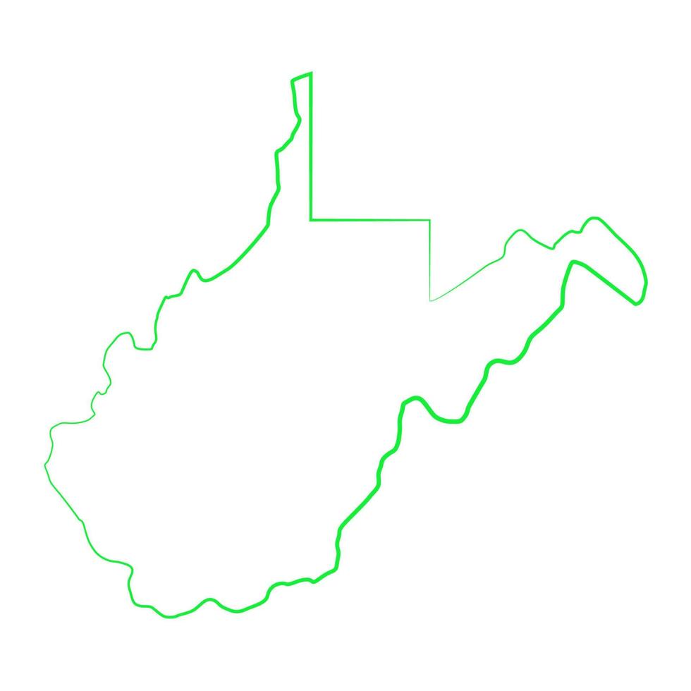 mapa da virgínia ocidental ilustrado vetor