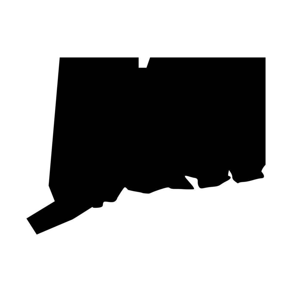 mapa de Connecticut em fundo branco vetor