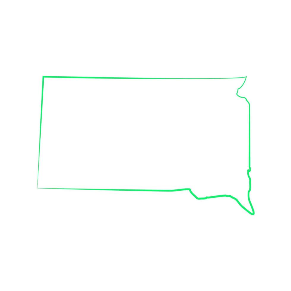 mapa de dakota do sul ilustrado vetor