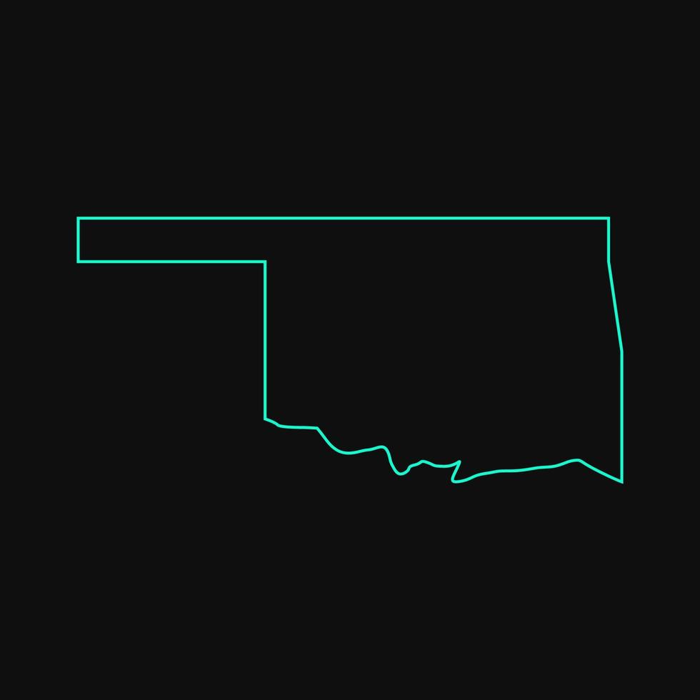 mapa de oklahoma ilustrado vetor