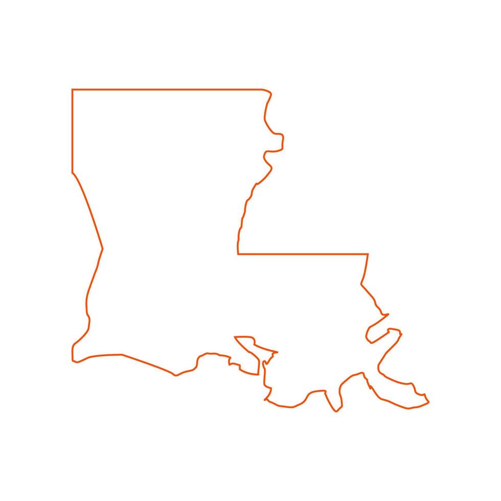 mapa da louisiana em fundo branco vetor