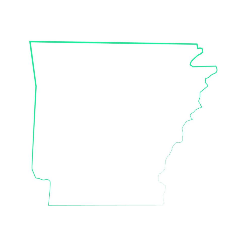 mapa de Arkansas em fundo branco vetor