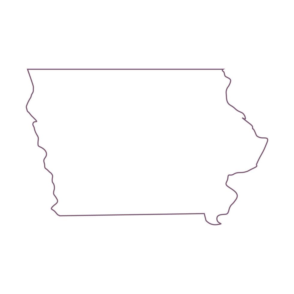 mapa de iowa em fundo branco vetor